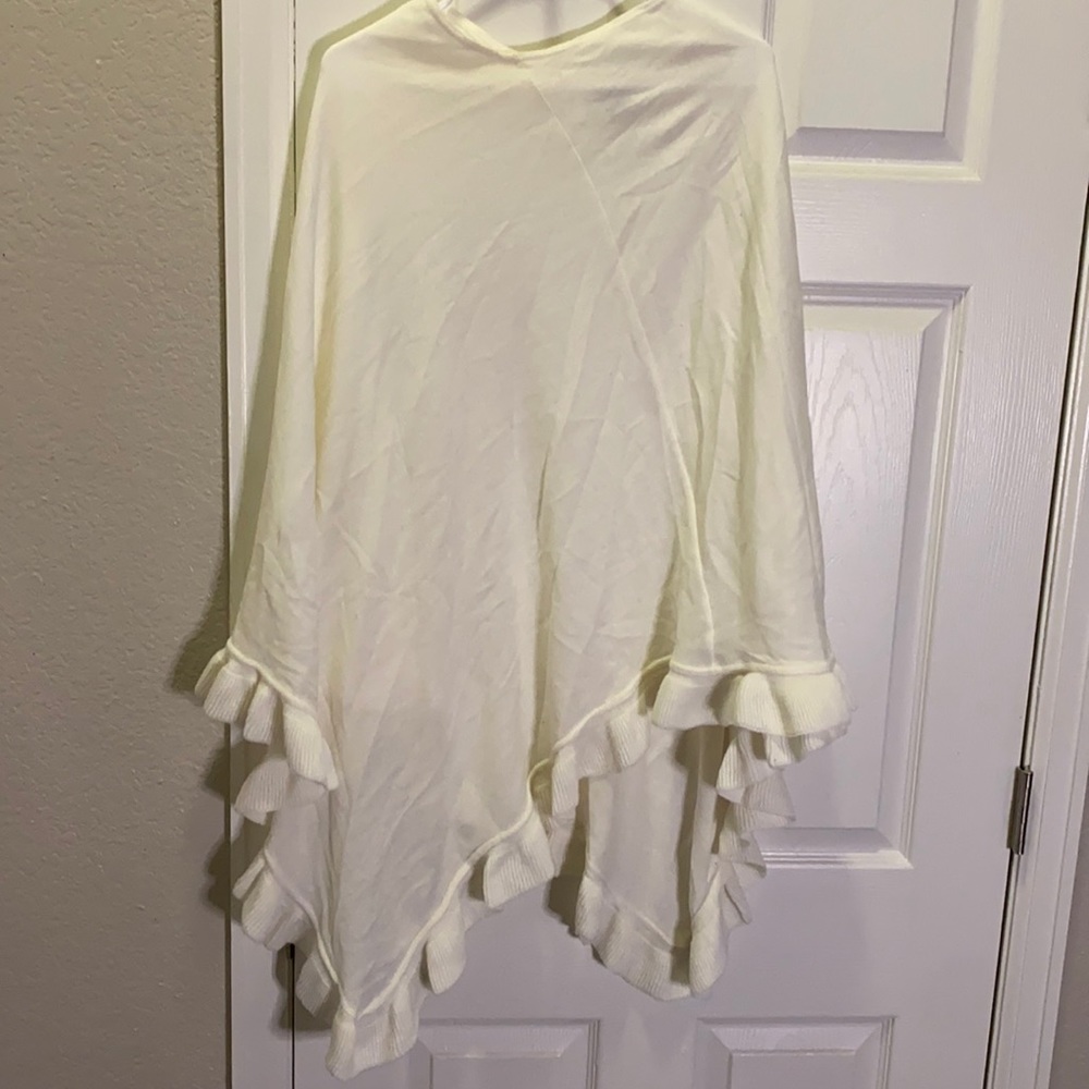 Plus size Cream colored poncho sweater